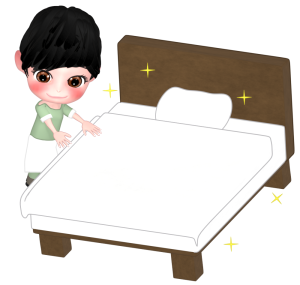 ベッドメイキングのイラスト