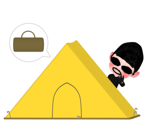 キャンプ場の不審者のイラスト
