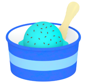 チョコミントのカップアイスのイラスト