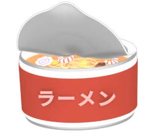 カップの味噌ラーメンのイラスト