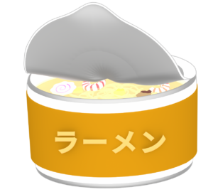 カップの塩ラーメンのイラスト