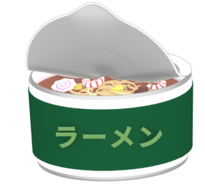 カップの醤油ラーメンのイラスト