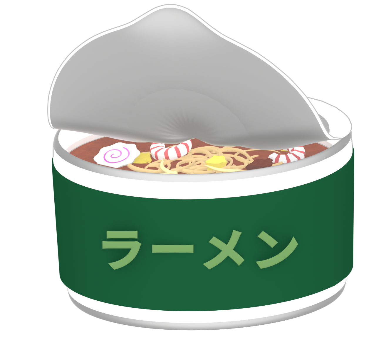 カップの醤油ラーメンのイラスト