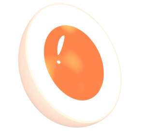 カットした半熟ゆで卵のイラスト