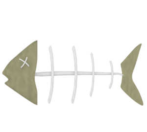 かわいい魚の骨のイラスト