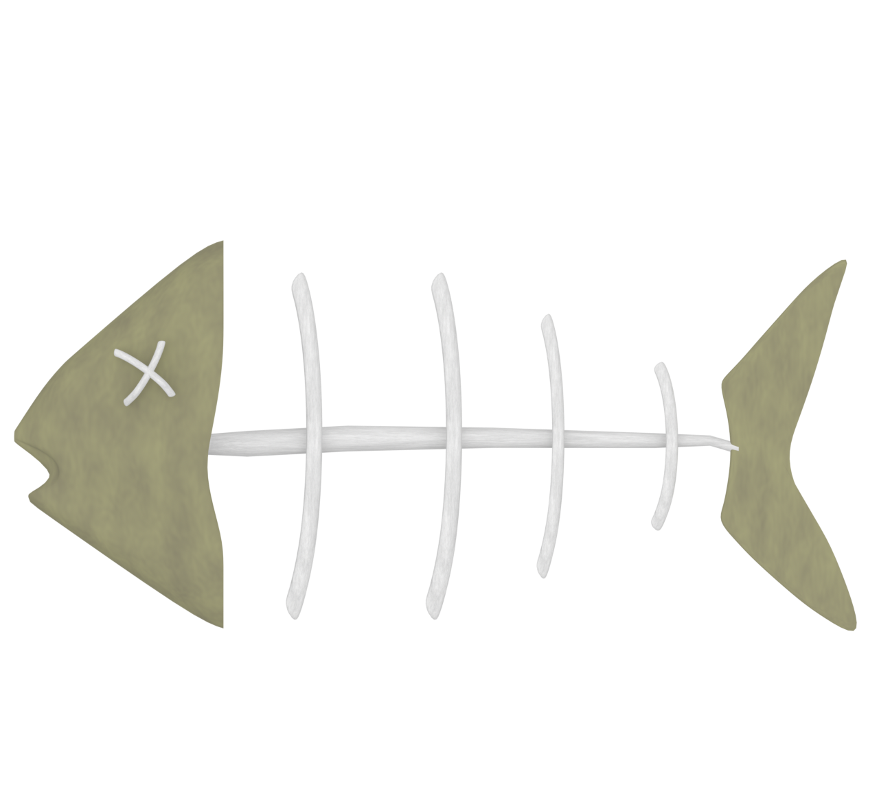 かわいい魚の骨のイラスト