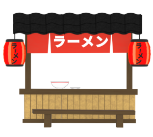 かわいいラーメン屋台のイラスト