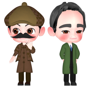探偵と刑事のイラスト