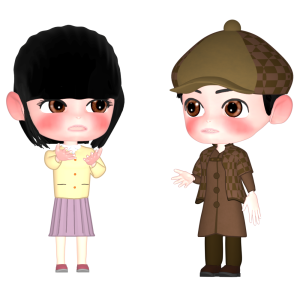 探偵に依頼をする女性のイラスト