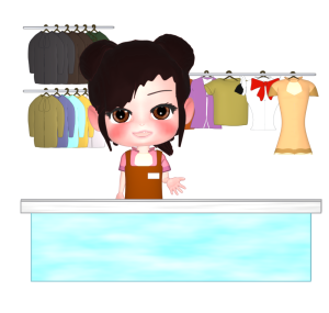 クリーニングの店員のイラスト