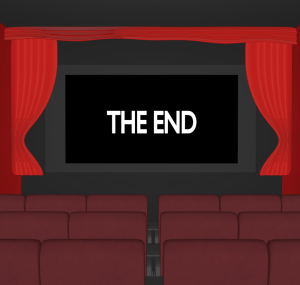 エンドロール 映画館「THE END」のイラスト