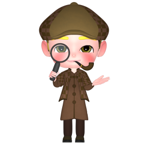 外国人の探偵のイラスト