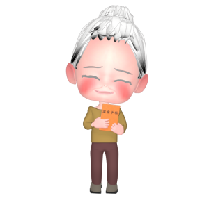 年金手帳を持つおばあちゃんのイラスト