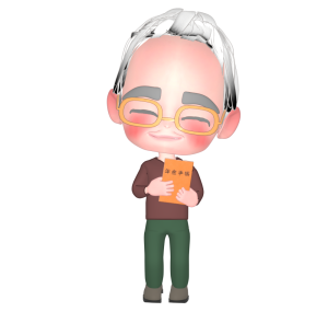 年金手帳を持つおじいちゃんのイラスト