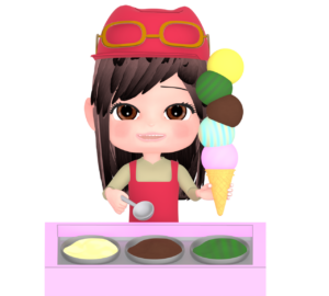 アイスクリーム屋の店員のイラスト