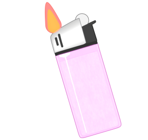 着火したライターのイラスト