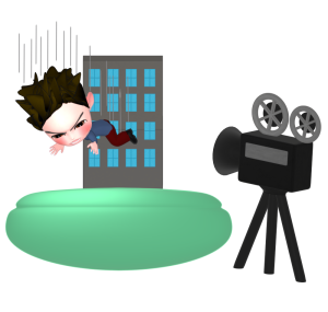 飛び降りるスタントマンのイラスト