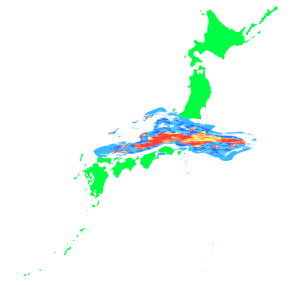 関東に発生した線状降水帯のイラスト
