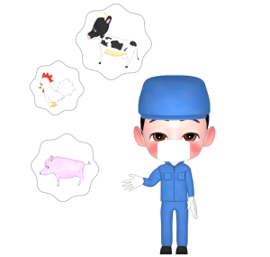 家畜の獣医師のイラスト