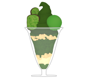 抹茶パフェのイラスト