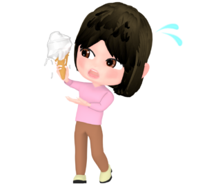溶けるアイスクリームのイラスト