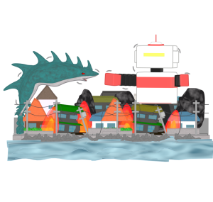 怪獣映画のイラスト
