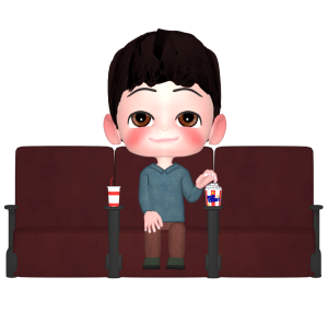 映画を見る人のイラスト