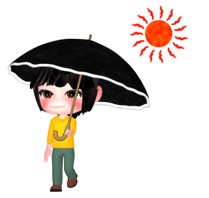 日傘をさす人のイラスト