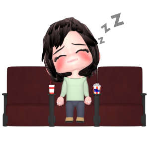 映画を見ながら寝る人のイラスト