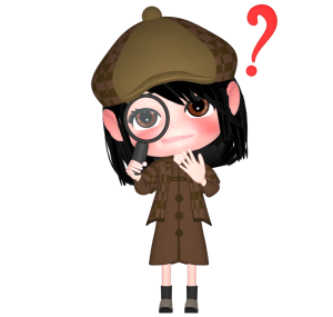 謎解きをするかわいい女の子のイラスト