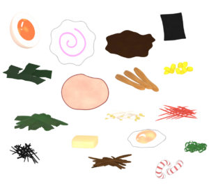 ラーメンの具材のイラスト