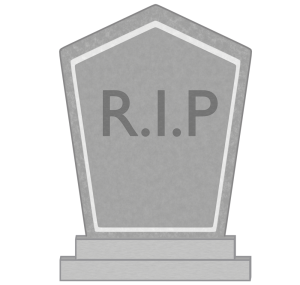 RIPと書かれたお墓のイラスト
