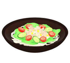 サラダうどんのイラスト