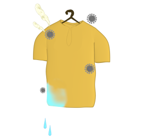 生乾きの洗濯物のイラスト