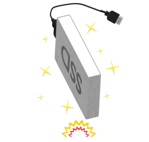 衝撃に強いSSDのイラスト