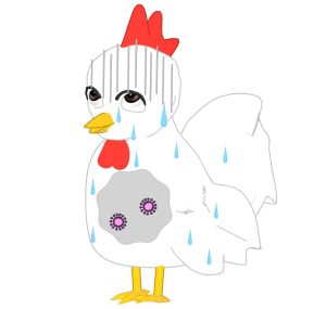 病気になる鳥のイラスト