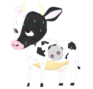 病気になる牛のイラスト