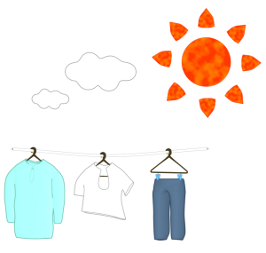 晴れた日の洗濯物のイラスト