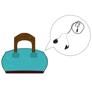 絡まるイヤホンのイラスト