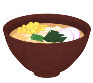 たぬきうどんのイラスト