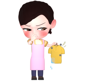 生乾き臭に困る人のイラスト