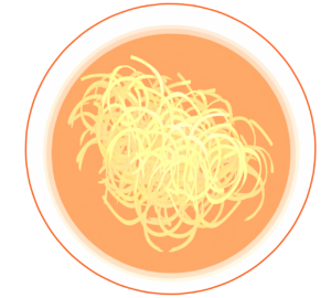 上から見る具なしラーメンのイラスト