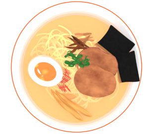 上から見たラーメンのイラスト