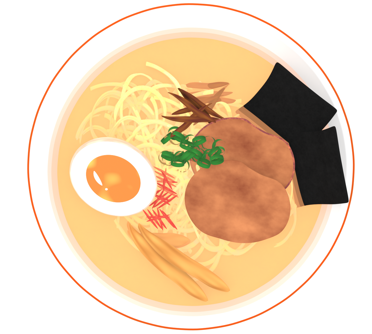 上から見たラーメンのイラスト
