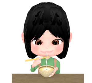 うどんを食べる人のイラスト