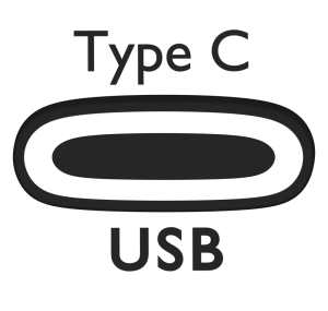 USB type-C端子の差込口のイラスト