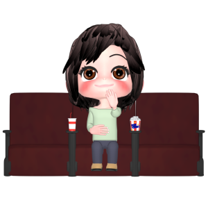 映画鑑賞をする女性のイラスト