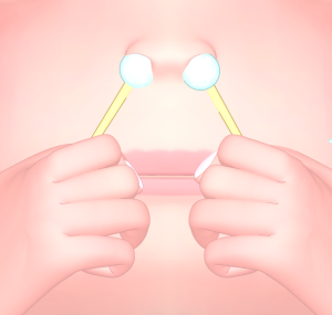 ワックスで鼻毛脱毛のイラスト