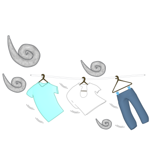 風に揺れる洗濯物のイラスト