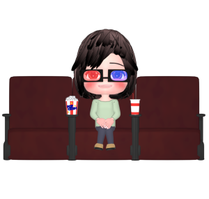 3Dメガネをかけた女性のイラスト